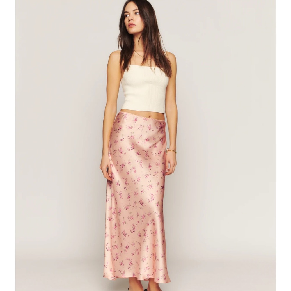 Reformation Petites Layla Silk Skirt